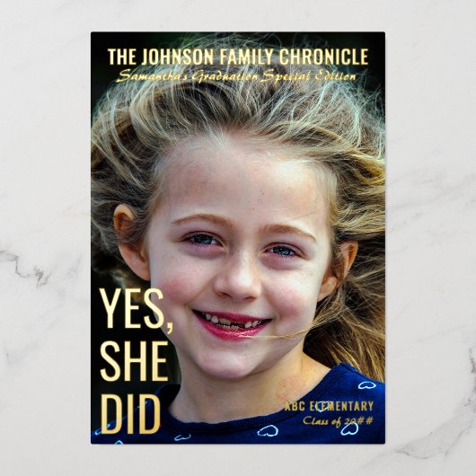 Modern Senior Afstuderen Magazine Hoesje Afstudeer Folie Uitnodiging (Voorkant)