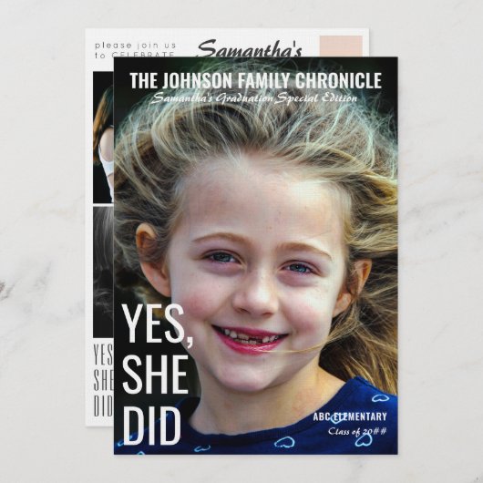 Modern Senior Afstuderen Magazine Hoesje Afstudeer Kaart (Voorkant / Achterkant)