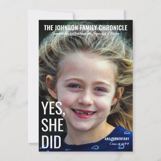 Modern Senior Afstuderen Magazine Hoesje Afstudeer Kaart (Voorkant)