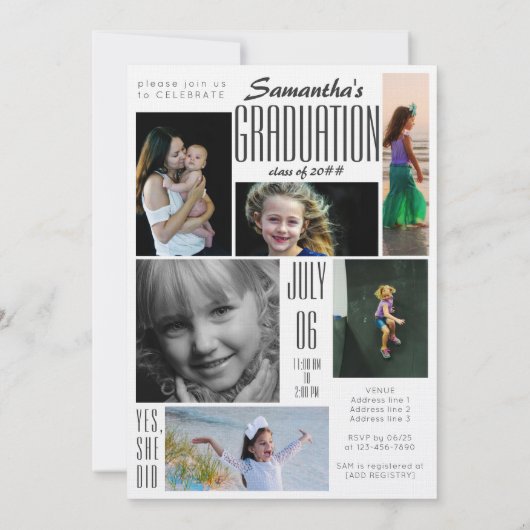 Modern Senior Afstuderen Magazine Hoesje Afstudeer Kaart (Achterkant)