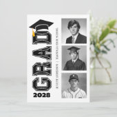 Modern Senior Baseball Player Photo Graduation Kaart (Staand voorkant)