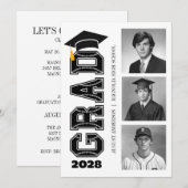 Modern Senior Baseball Player Photo Graduation Kaart (Voorkant / Achterkant)
