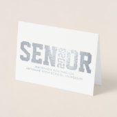 Modern Senior Block Letter Photo Afstuderen Folie Kaarten (Voorkant)
