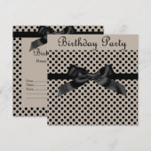 MODERN SEPIA SPOT BOW PARTIJINVITATIE KAART (Voorkant / Achterkant)