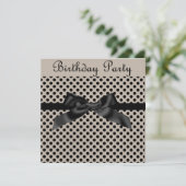 MODERN SEPIA SPOT BOW PARTIJINVITATIE KAART (Staand voorkant)