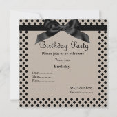 MODERN SEPIA SPOT BOW PARTIJINVITATIE KAART (Achterkant)