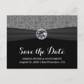Modern Sequin Silver Glitter Wedding Save the Date Aankondigingskaart (Voorkant)