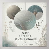 Modern Serenity Quote Calm Botanical Typography Poster (Voorkant)