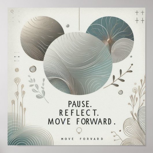 Modern Serenity Quote Calm Botanical Typography Poster (Voorkant)