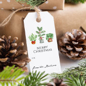 Modern Serif Botanisch groen Cadeaulabel