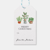 Modern Serif Botanisch groen Cadeaulabel (Voorkant)