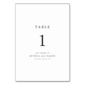 Modern Serif Editorial Wedding Table Number Card Kaart (Voorkant)