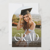 Modern Serif Elegant Arch Photo Afstuderen Dual Kaart (Voorkant)