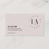 Modern Serif Font Logo Salon of Spa Taupe & White Klantenkaartje (Achterkant)