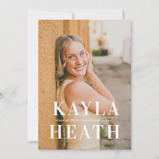 Modern Serif Graduation Announcement Kaart (Voorkant)