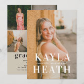 Modern Serif Graduation Announcment Kaart (Voorkant / Achterkant)