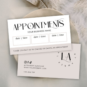 Modern Serif Lettertype Logo Salon of Spa Taupe & Afsprakenkaartje