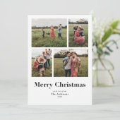 Modern Serif Meerdere Foto's Kerstmis Feestdagenkaart (Staand voorkant)