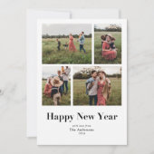Modern Serif Multiple Photo Happy Nieuwjaar Feestdagenkaart (Voorkant)