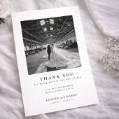 Modern Serif Typography Wedding Photo Bedankkaart