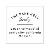 Modern Serif Verdeelde Familienaam Terugkeeradres Zelfinktende Stempel (Design)