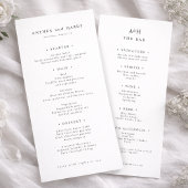 Modern Serif Wedding Dinner And Bar Menu Card