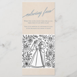 Modern Serif Wedding Menu met Kleurplaat