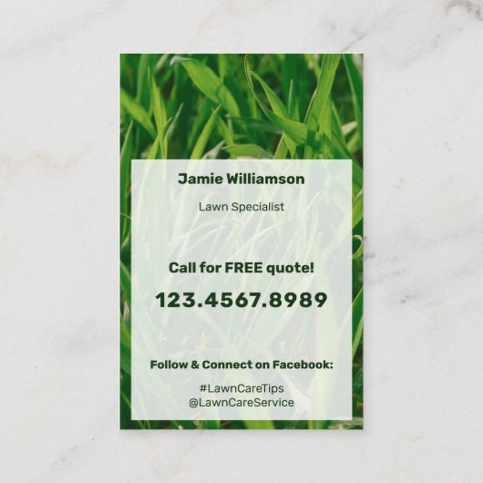 Modern Service List Call to Action Lawn Care Visitekaartje (Achterkant)