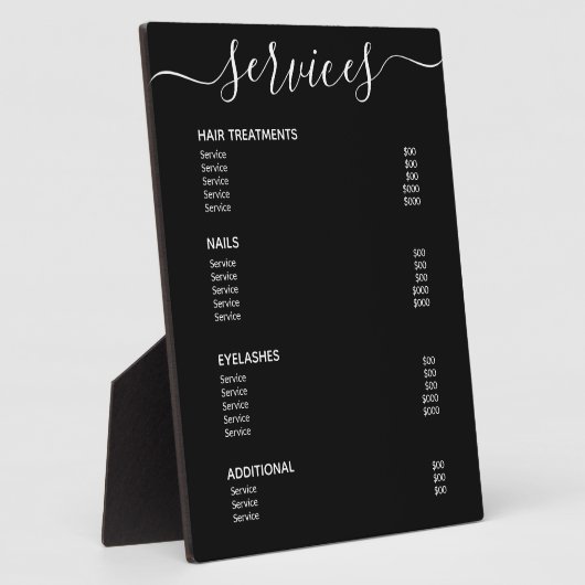 Modern servicemenu voor zwarte zout met hyperlinks fotoplaat (Zijkant)