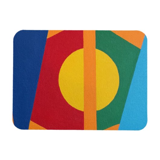 Modern Setting Sun Abstract Magnet Magneet (Horizontaal)