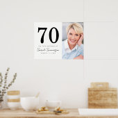 Modern Seveny Black White Photo 70th Birthday Poster (Keuken)