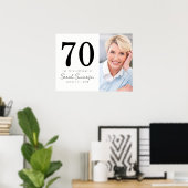 Modern Seveny Black White Photo 70th Birthday Poster (Thuiskantoor)