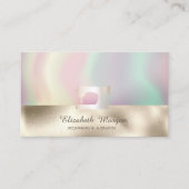 Modern Sewing Machine Holographic Tailor Visitekaartje (Voorkant)