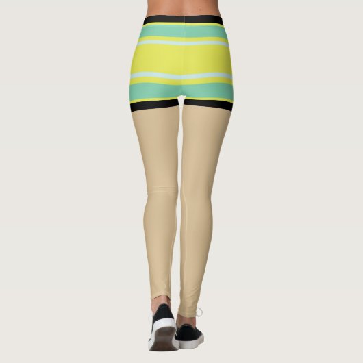 Modern sexy mode design l Kleurrijke strepen Chic Leggings (Achterkant)