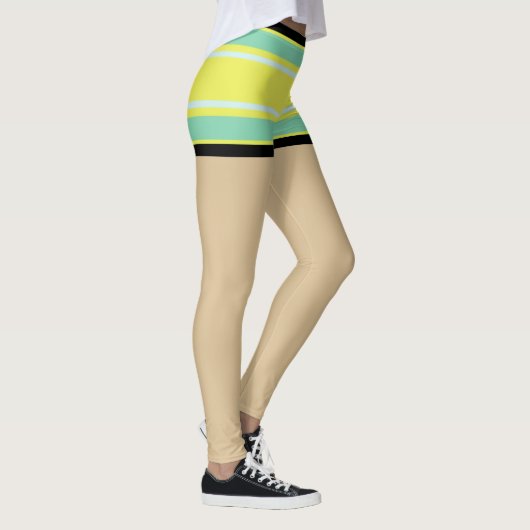 Modern sexy mode design l Kleurrijke strepen Chic Leggings (Rechts)