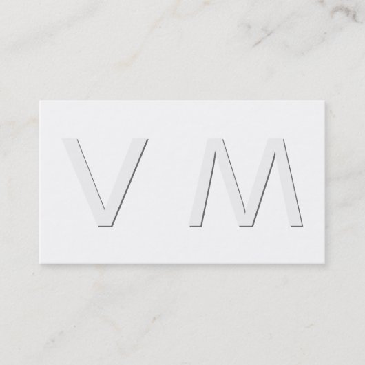 Modern Shadow Monogram Visitekaartje (Voorkant)
