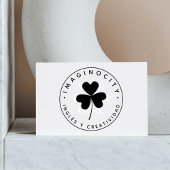 Modern Shamrock Bedrijfsnaam en slogan Rubberstempel