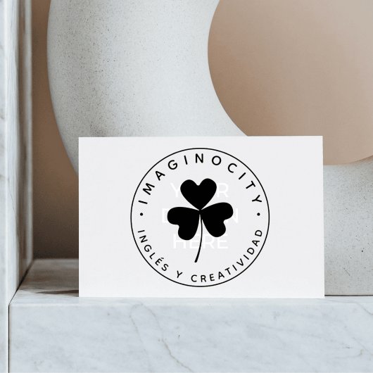 Modern Shamrock Bedrijfsnaam en slogan Rubberstempel