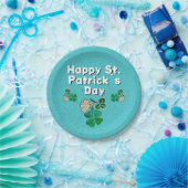 Modern Shamrock Clover Happy St. Patrick's Day Papieren Bordje (Feest)