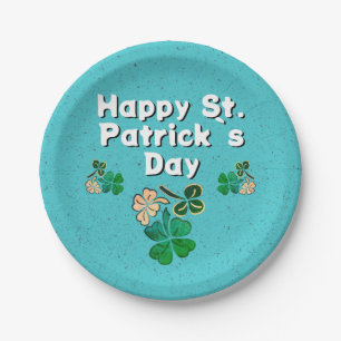 Modern Shamrock Clover Happy St. Patrick's Day Papieren Bordje