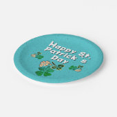 Modern Shamrock Clover Happy St. Patrick's Day Papieren Bordje (Gekanteld)
