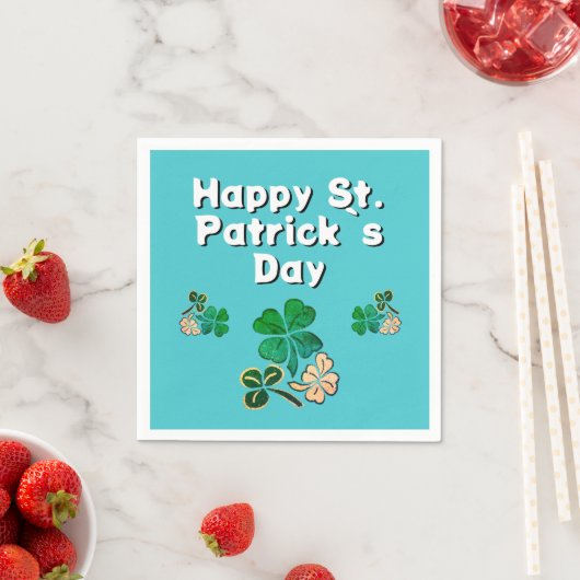 Modern Shamrock Clover Happy St. Patrick's Day Servet (Insitu)