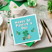 Modern Shamrock Clover Happy St. Patrick's Day Servet