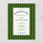 Modern Shamrock St Patrick's Day Party Invitation Uitnodiging Briefkaart (Voorkant)