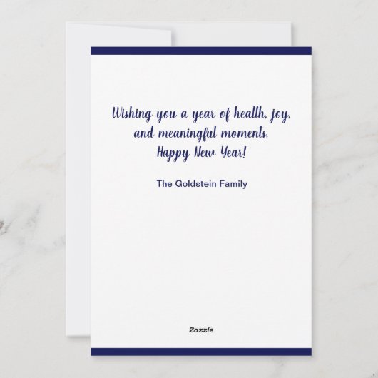 Modern Shana Tova-script 3 foto Joods Nieuwjaar Feestdagenkaart (Achterkant)