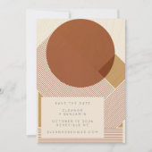 Modern Shapes Lines Copper Gold Wedding Save The Date (Voorkant)
