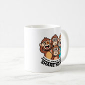 Modern Share No Evil Monkey Graphic Koffiemok (Voorkant rechts)