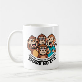 Modern Share No Evil Monkey Graphic Koffiemok