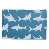 Modern Shark Silhouettes & Blue Kussensloop (Achterkant)