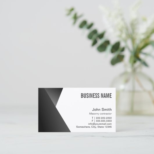 Modern Sharp Black & White Masonry Visitekaartje (Staand voorkant)